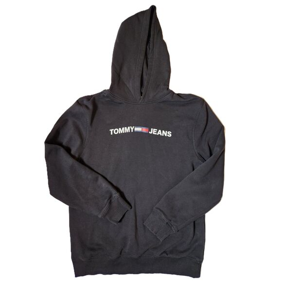 Tommy Jeans Pocketless Hoodie Men's size Medium Black - Picture 1 of 9